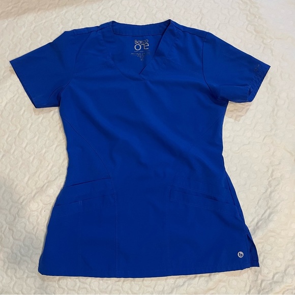 Barco Uniforms Tops - BARCO ONE Women's XS Pulse Scrub Top Blue V Neck Stretchy Comfy Medical